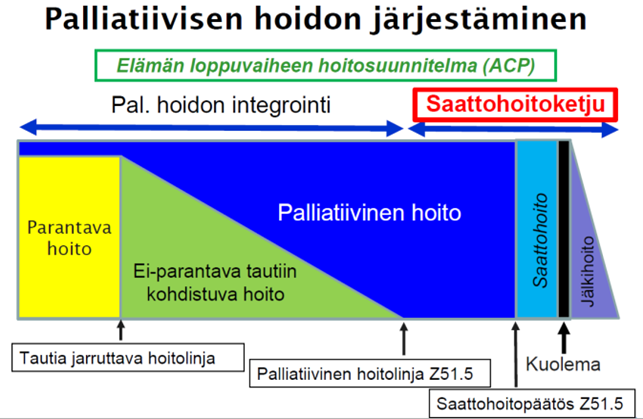 Kaavio palliatiivisen hoidon järjestämisestä.